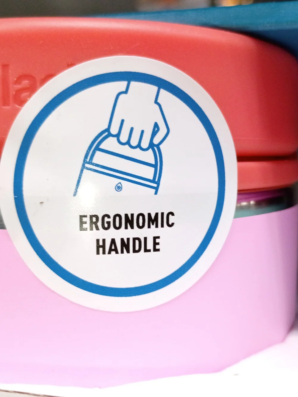 2 Pink and Coral Ergonomic Handle Lunch Container And Purple And Blue